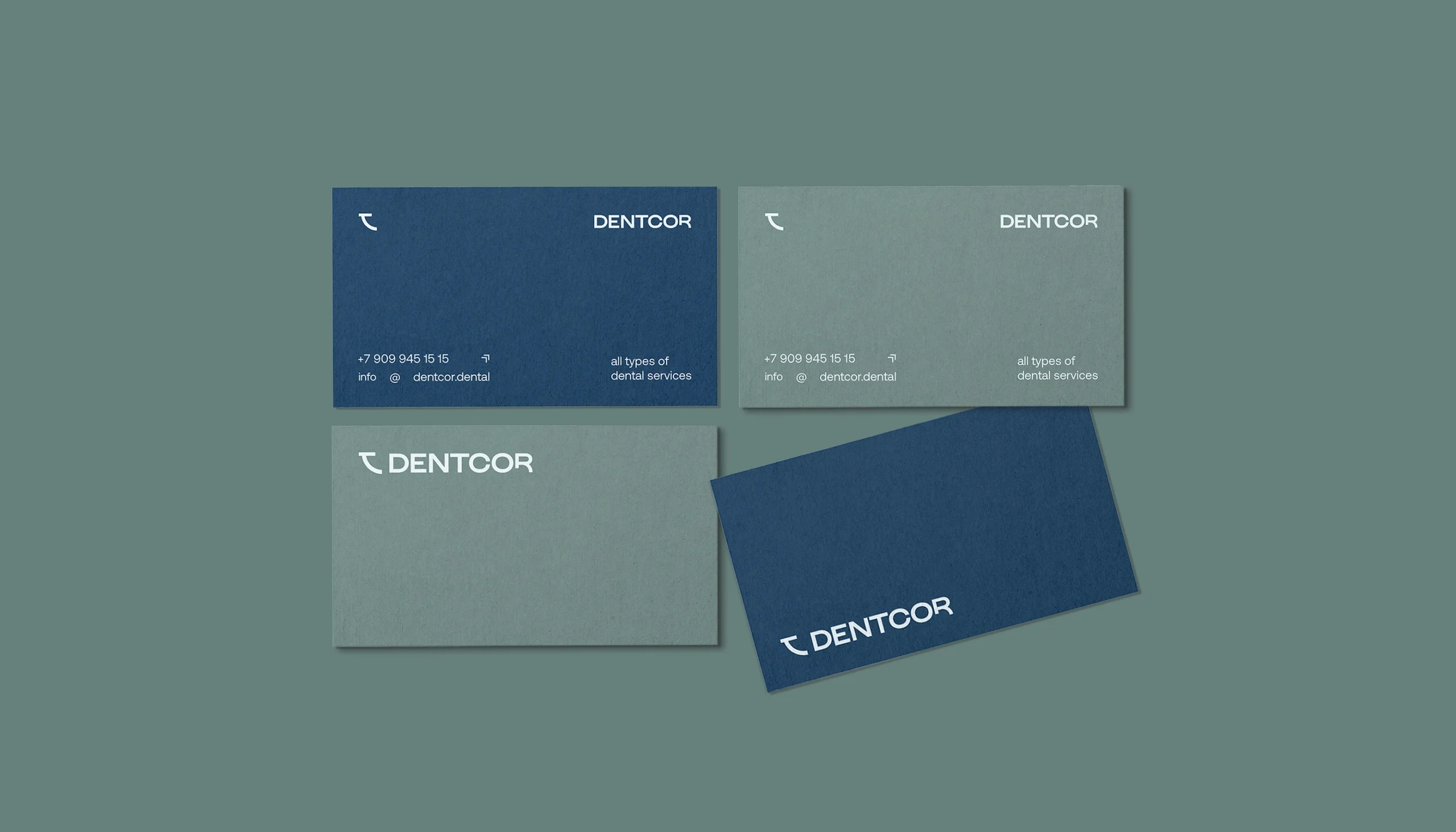 business card design for Dentcor dental clinic