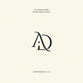 Example of a monogram logo with elegant and intertwined letters