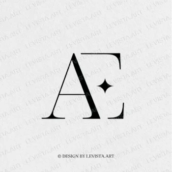 AE Ready-made monogram logo for wedding, business