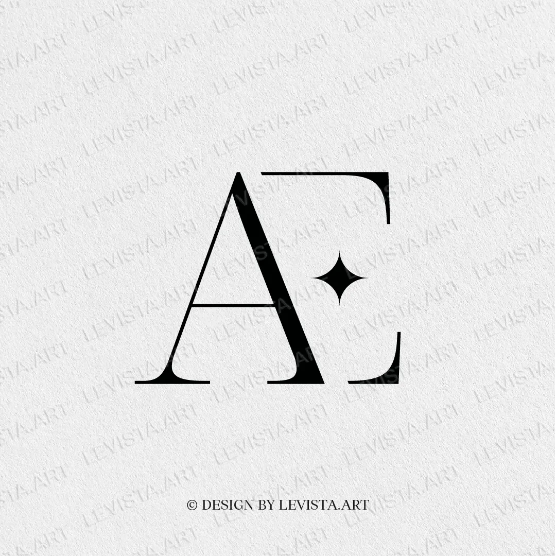 AE Ready-made monogram logo for wedding, business