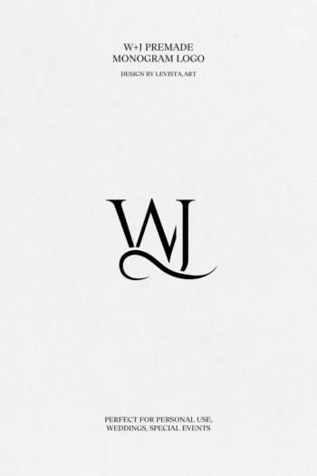 WJ Premade Monogram logo design