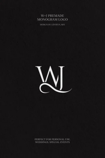 WJ Premade Monogram logo design by levista brand studio