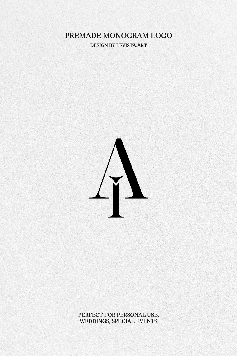 AI Premade Monogram logo design for wedding