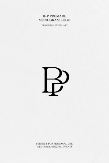 BP Premade monogram logo design for wedding