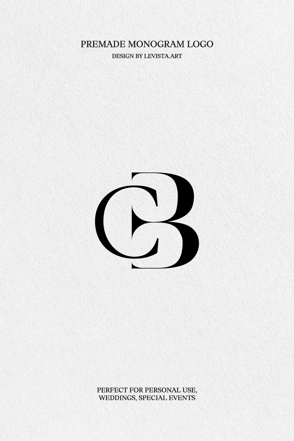 CB Premade Monogram logo design for wedding