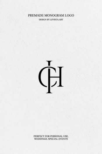 CH Premade Monogram logo design for wedding