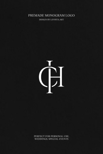 C+H Premade Monogram logo design for wedding or business, brand