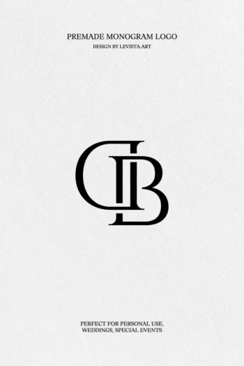 D+B Premade Monogram logo design for wedding