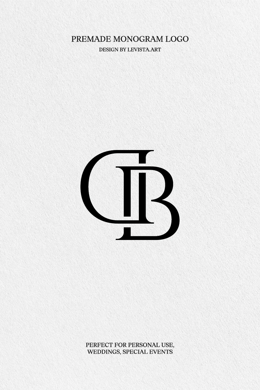 D+B Premade Monogram logo design for wedding