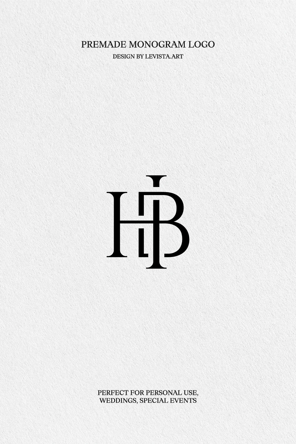 HB Premade Monogram logo design for wedding