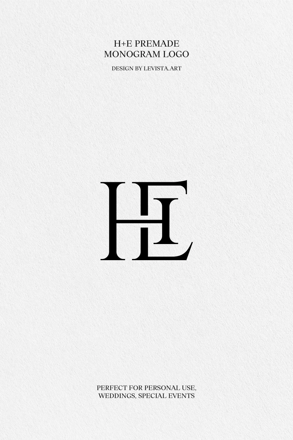 H+E premade monogram logo design