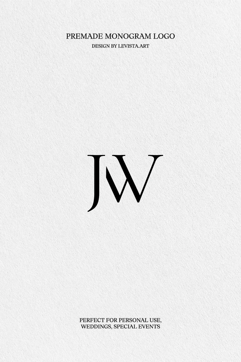 J+W Premade Monogram logo design for wedding