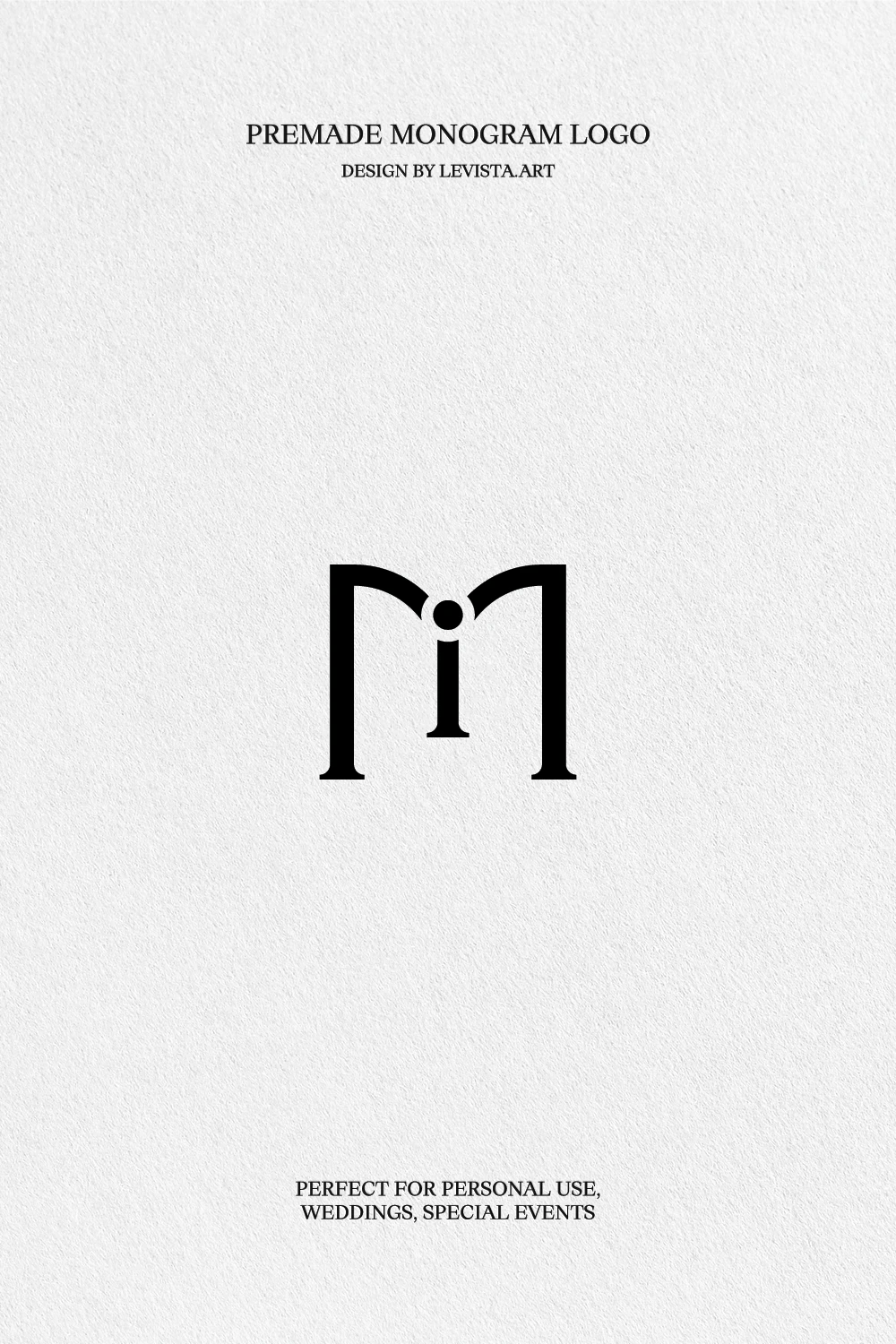 MI Premade Monogram logo design for wedding