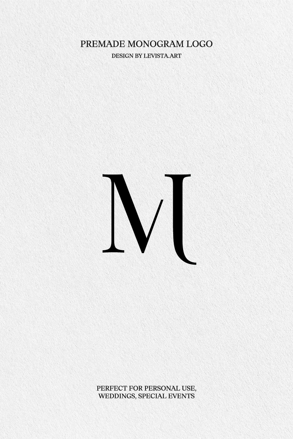 MJ Premade Monogram logo design for wedding