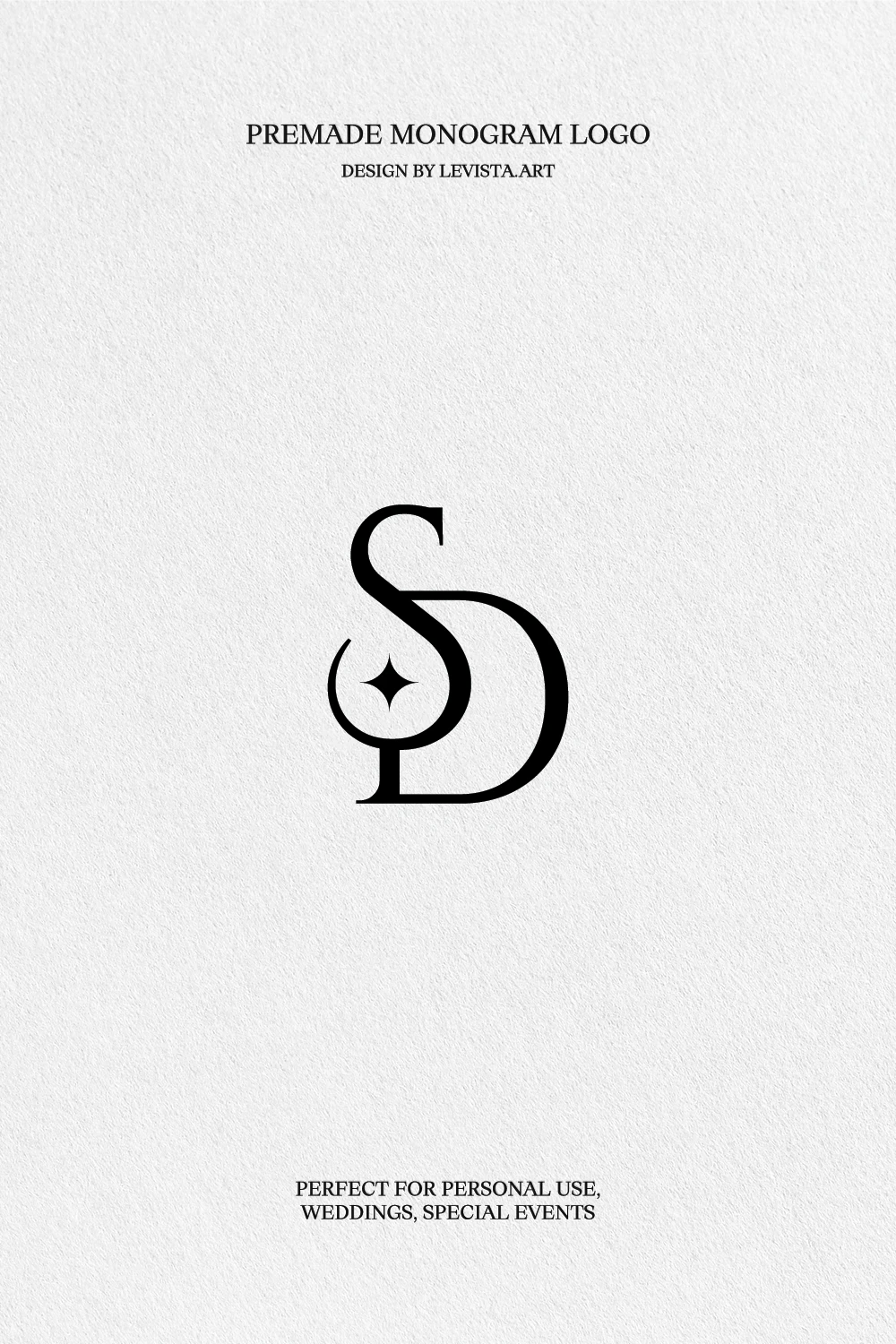 SD Premade Monogram logo design for wedding