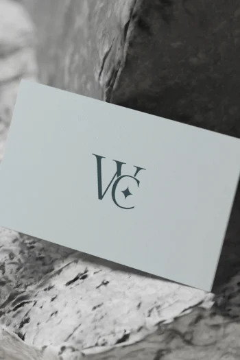 WC Premade monogram logo design business card