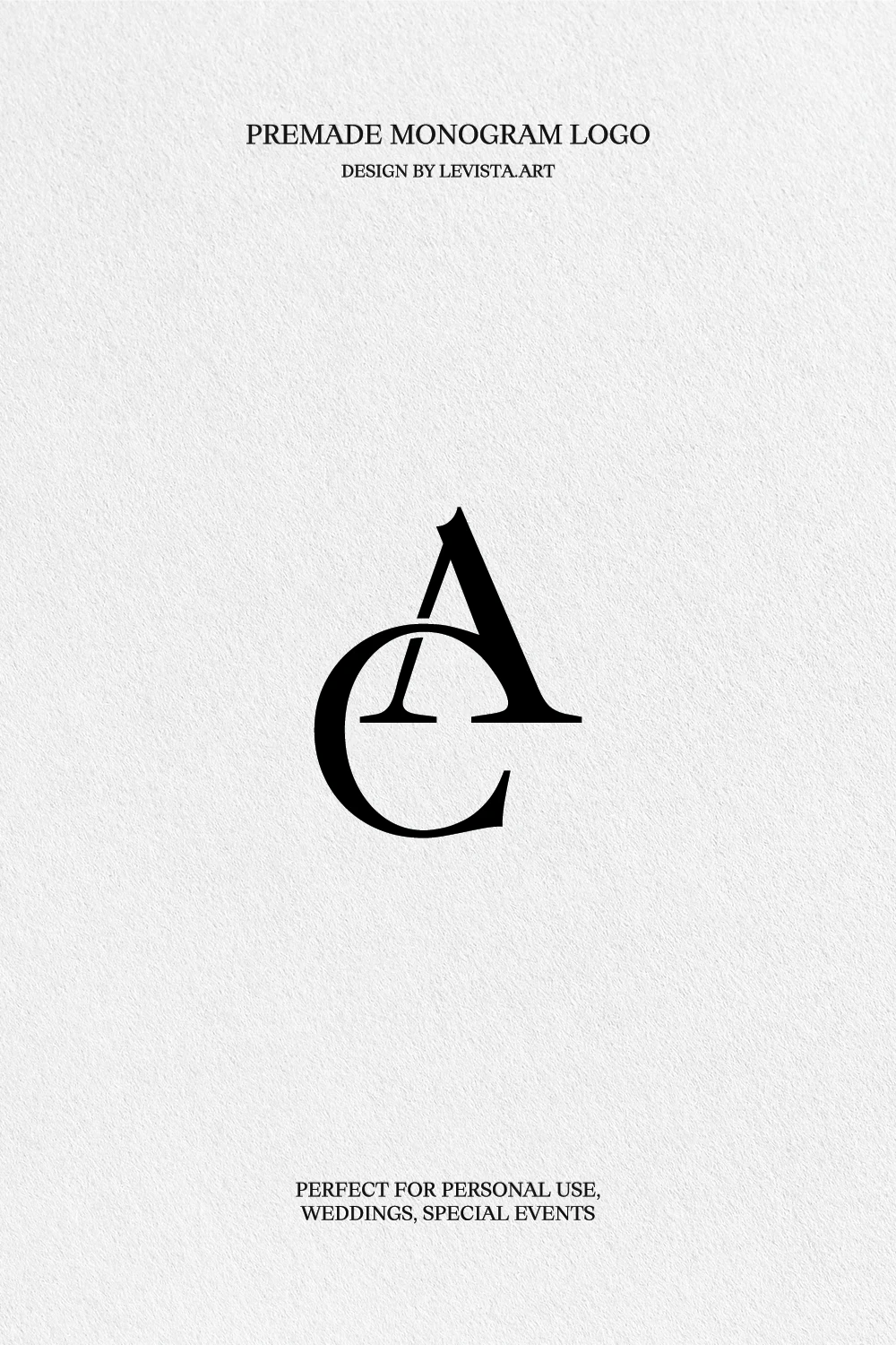 AC Premade Monogram logo design for wedding