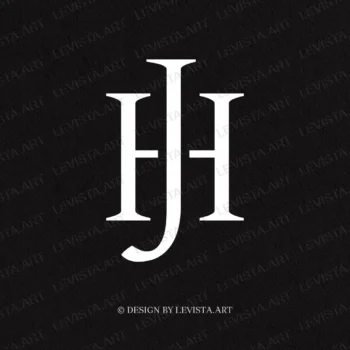 HJ Premade monogram logo for wedding, business