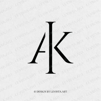 A+K Ready-made monogram logo for wedding, business