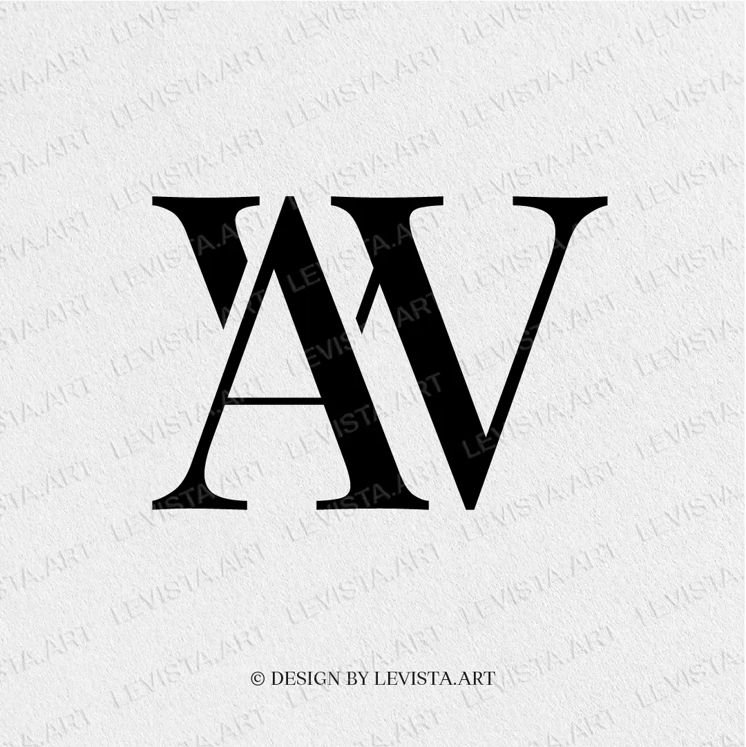 A+W Ready-made monogram logo for wedding, business