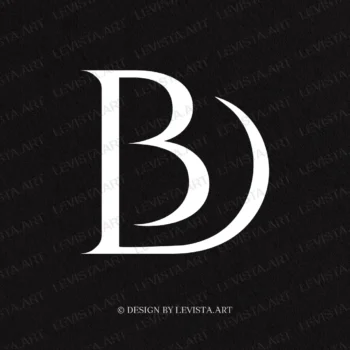 BD DB Premade monogram logo for wedding, business