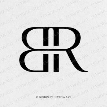 BR Ready-made monogram logo for wedding, business