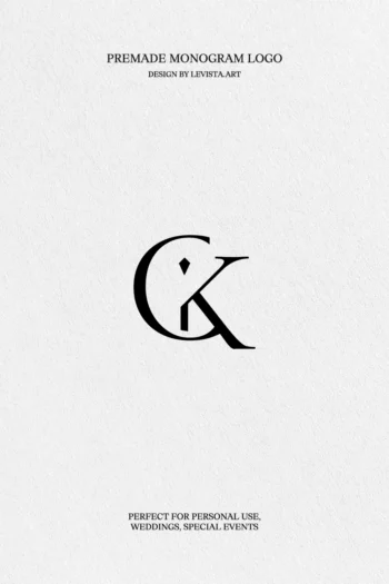 CK Premade Monogram logo design for wedding