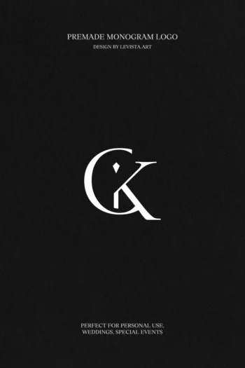 C+K Premade Monogram logo design for wedding