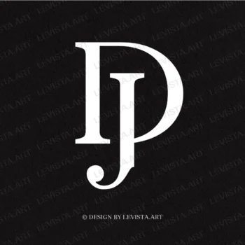 D+J Premade monogram logo for wedding, business