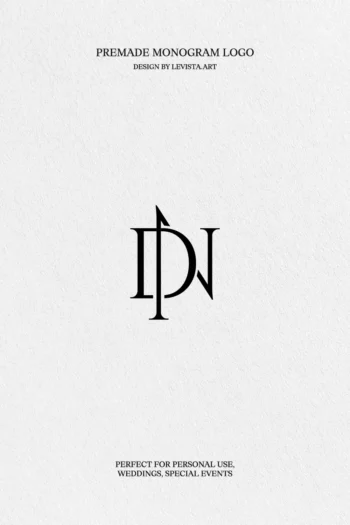 DN Premade Monogram logo design for wedding