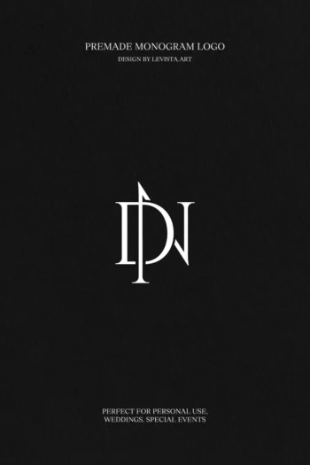 D+N Premade Monogram logo design for wedding