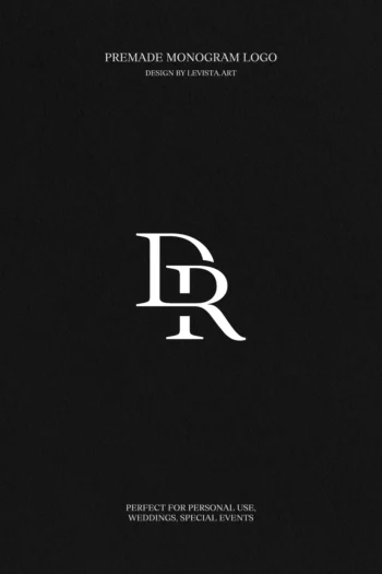 D+R Premade Monogram logo design for wedding