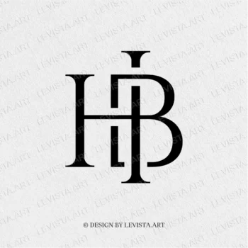 HB Ready-made monogram logo for wedding, business