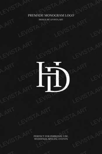 H+D Premade Monogram logo design for wedding