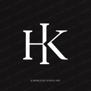 H+K Premade monogram logo for wedding, business