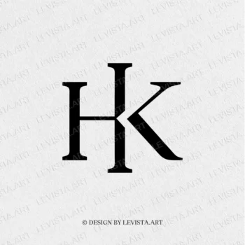 H+K Ready-made monogram logo for wedding, business