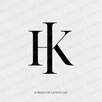 H+K Ready-made monogram logo for wedding, business HK