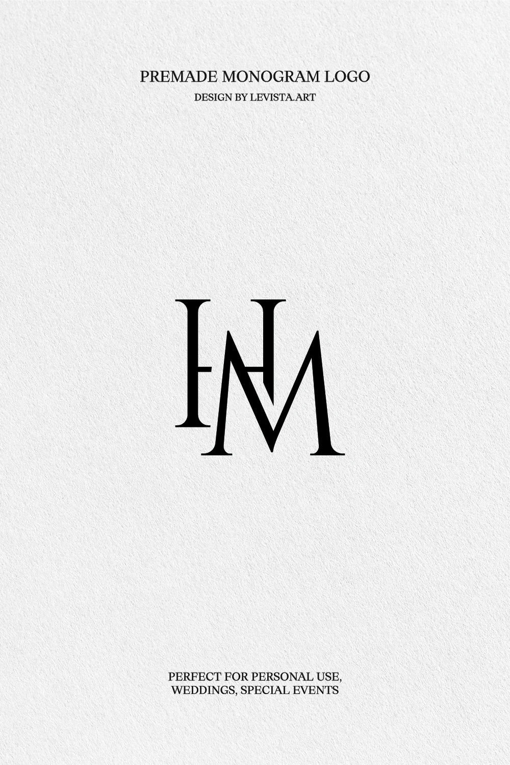 HM Premade Monogram logo design for wedding