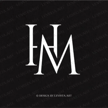 H+M Premade monogram logo for wedding, business HM