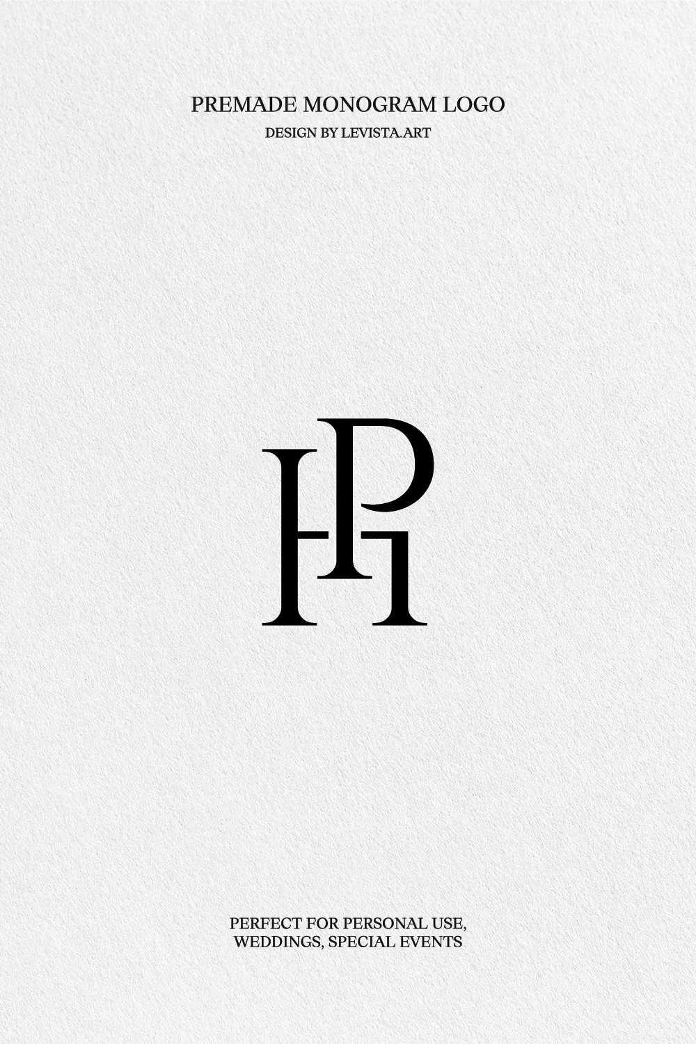 HP Premade Monogram logo design for wedding