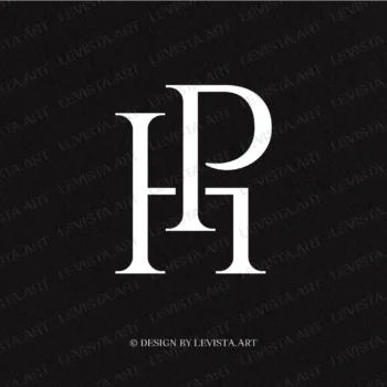 H+P Premade monogram logo for wedding, business HP