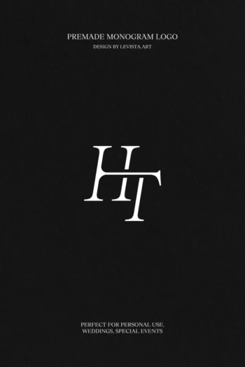 H+T Premade Monogram logo design for wedding