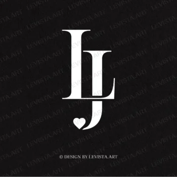 LJ Premade monogram logo for wedding, business