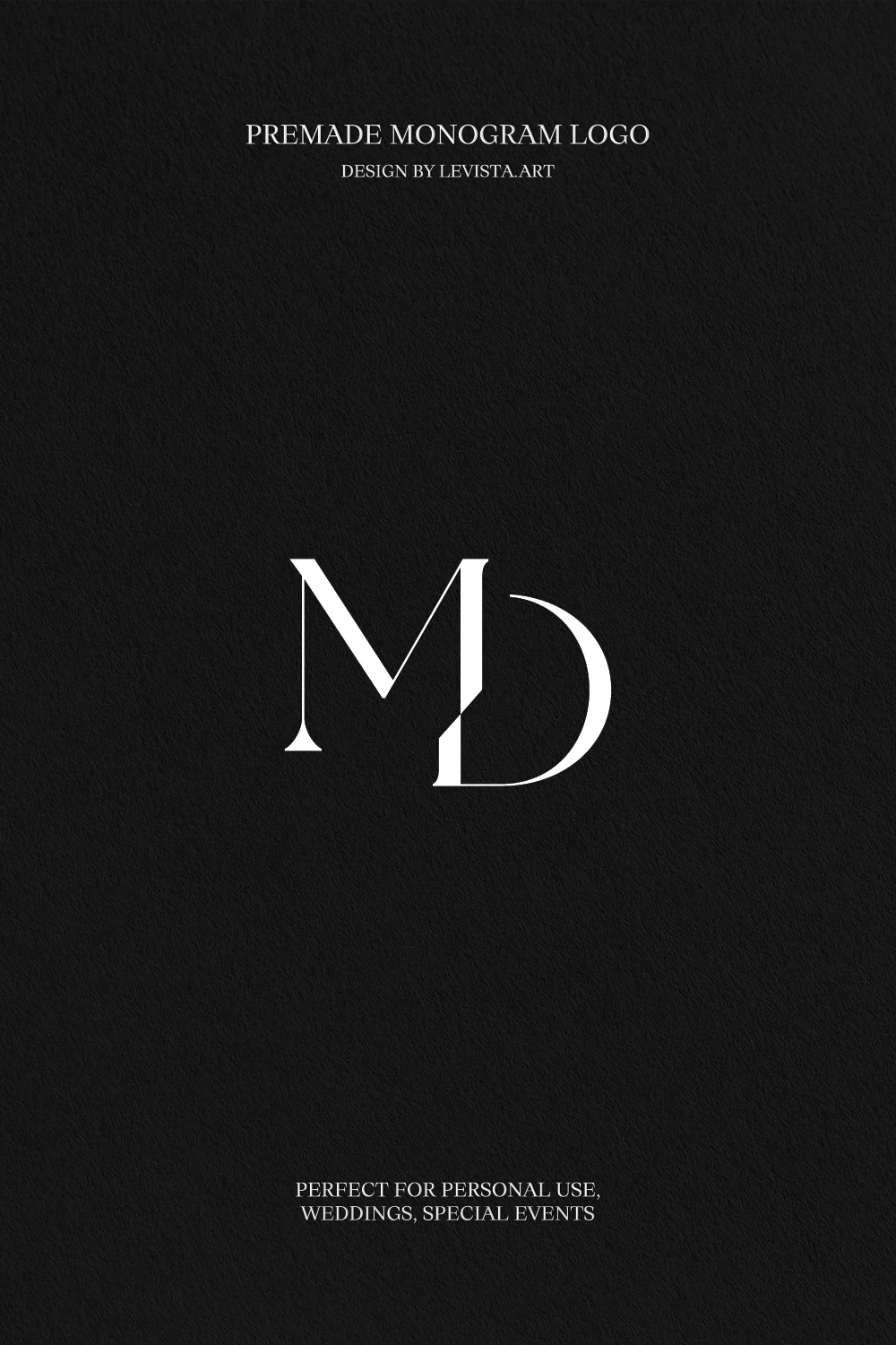 M+D Premade Monogram logo design for wedding