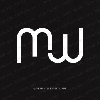 MW Premade monogram logo for wedding, business