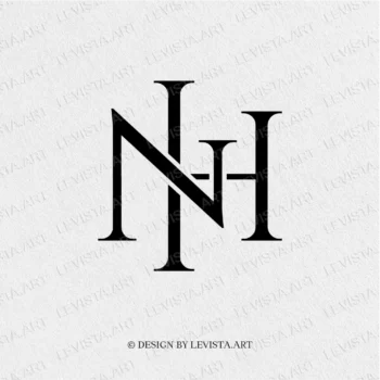 NH Ready-made monogram logo for wedding, business