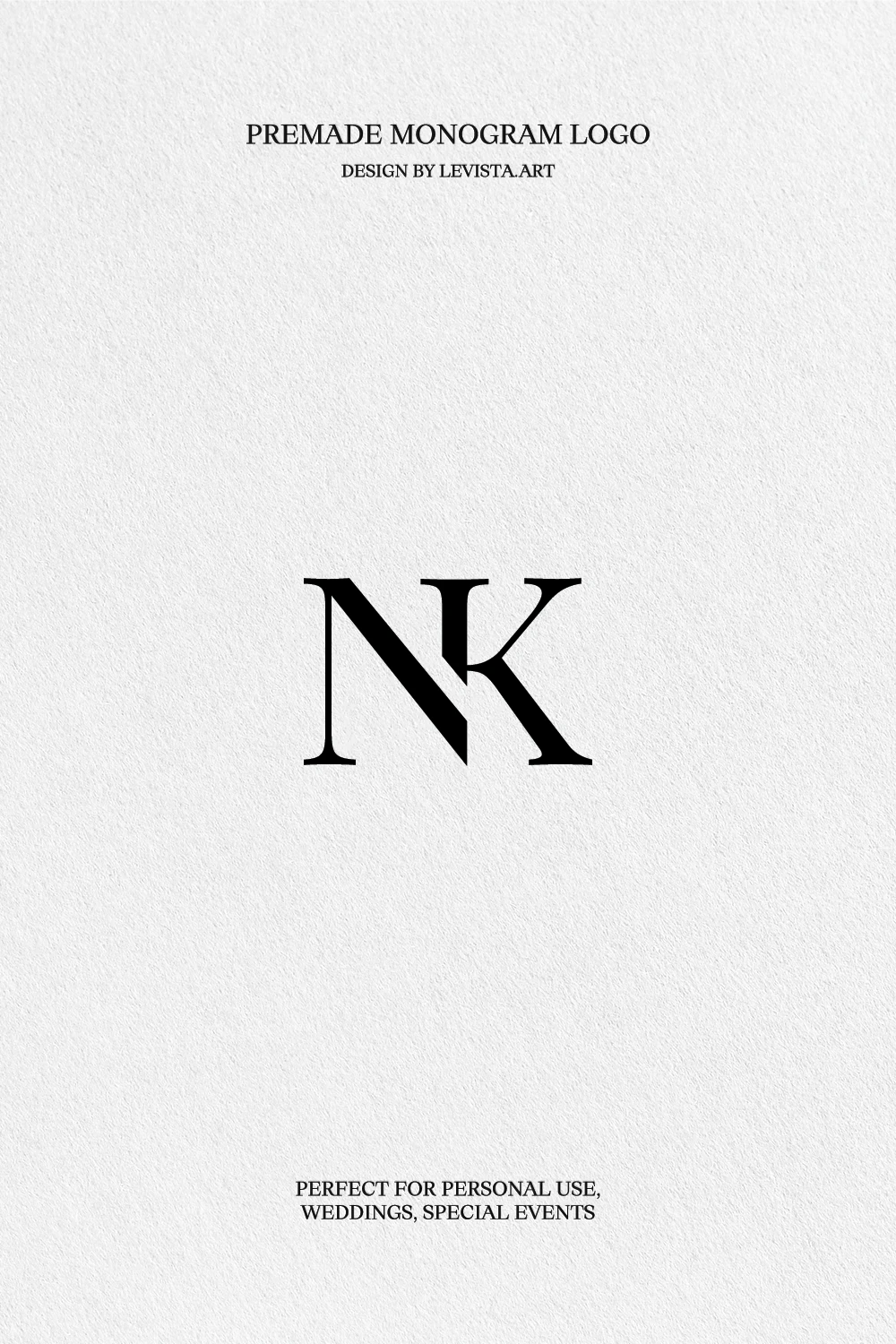 NK Premade Monogram logo design for wedding