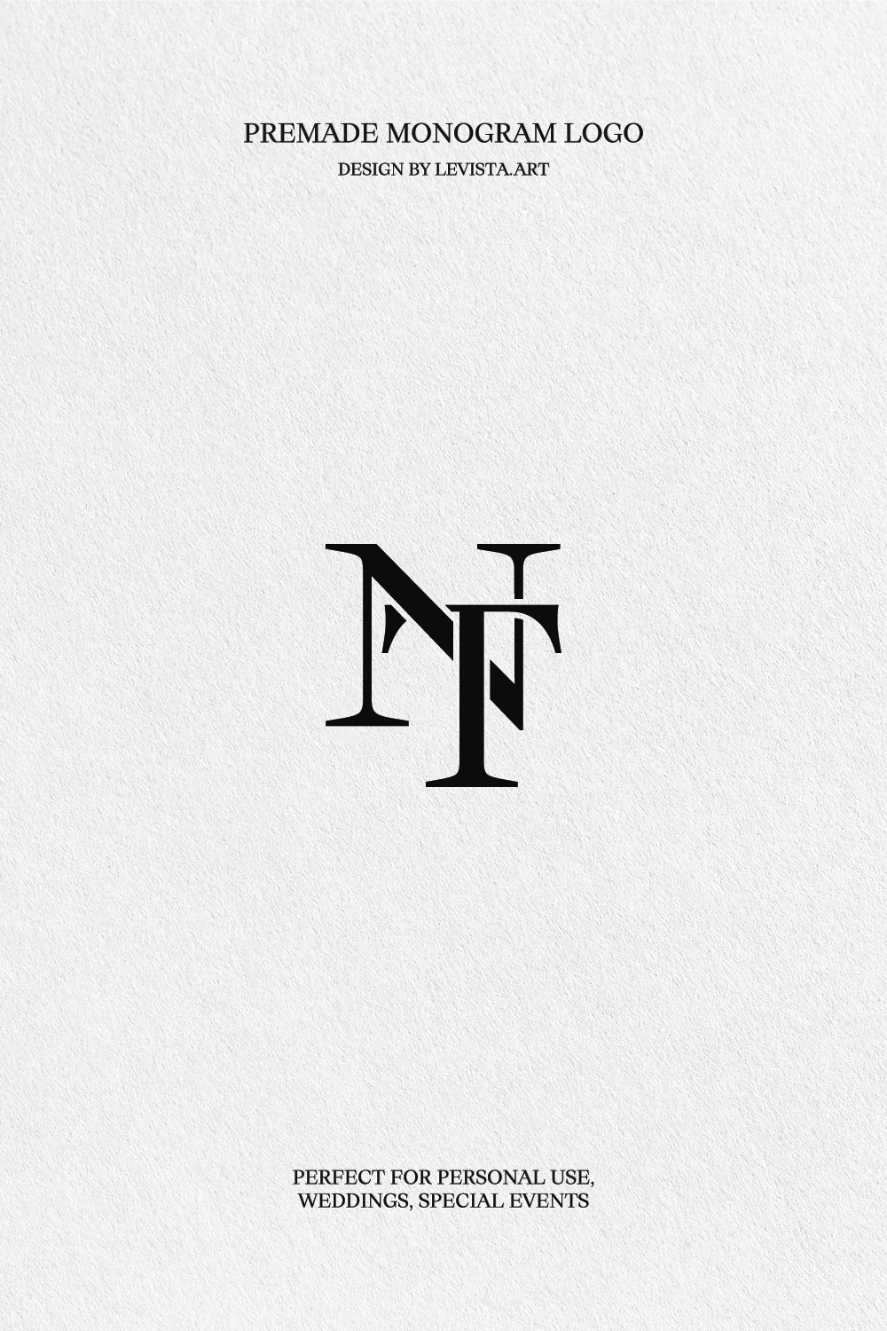 NT Premade Monogram logo design for wedding