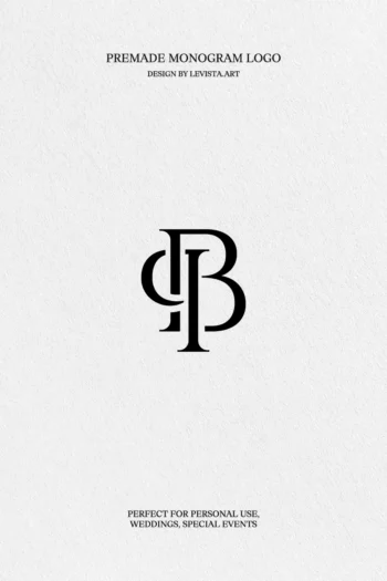 PB Premade Monogram logo design for wedding