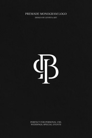 P+B Premade Monogram logo design for wedding